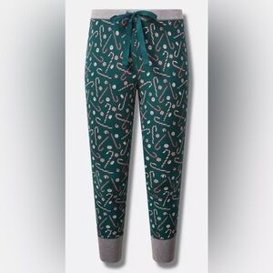 #617 - TORRID Foxy Full Length Sleep Legging Candy Cane Toss Botanical Garden